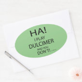 Ha Dulcimer Oval Sticker (Umschlag)