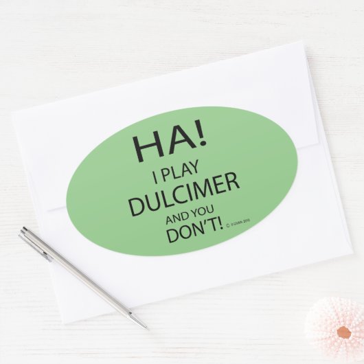 Ha Dulcimer Oval Sticker (Umschlag)