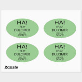 Ha Dulcimer Oval Sticker (Blatt)