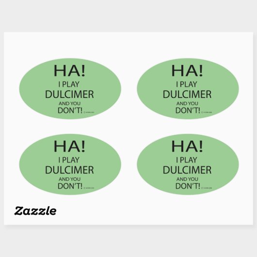 Ha Dulcimer Oval Sticker (Blatt)