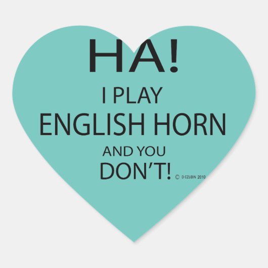 Ha English Horn Heart Sticker (Vorderseite)
