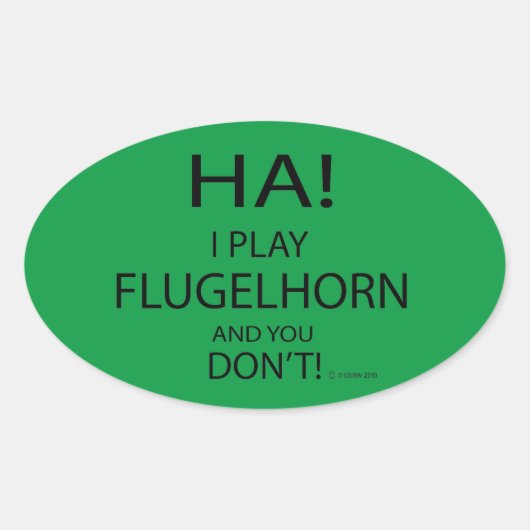 Ha Flugelhorn Oval Sticker (Vorderseite)