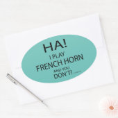 Ha French Horn Oval Sticker (Umschlag)