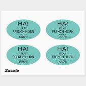 Ha French Horn Oval Sticker (Blatt)