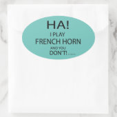 Ha French Horn Oval Sticker (Tasche)