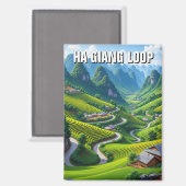 Ha Giang-Schleife Vietnam Reise Magnet (Vorderseite/Rückseite)