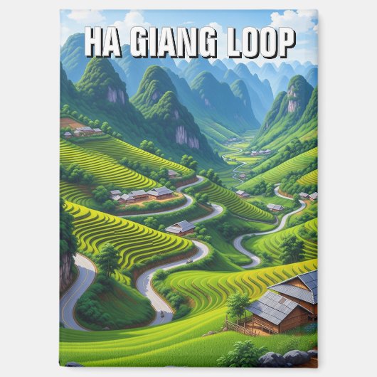 Ha Giang-Schleife Vietnam Reise Magnet (Vorderseite)