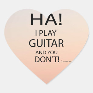 Ha Guitar Heart Sticker