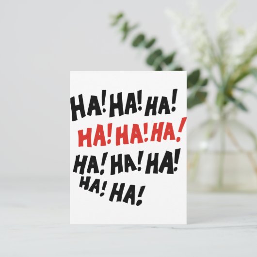 Ha Ha Ha Postkarte (Stehend Vorderseite)