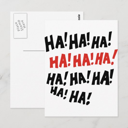 Ha Ha Ha Postkarte (Vorne/Hinten)