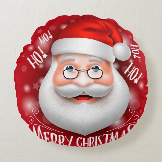 Ha Ha Merry Christmas Rundes Kissen (Vorderseite)