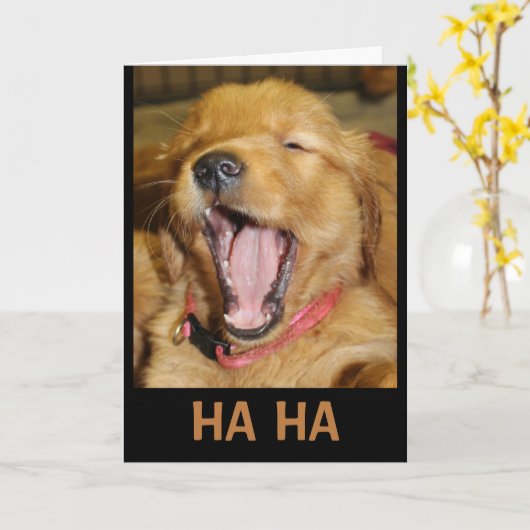HA HA Sie sind älter als ich lachen Welpe Karte (Gelbe Blume)