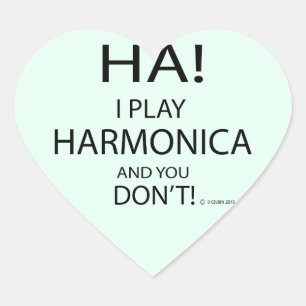 Ha Harmonica Heart Sticker