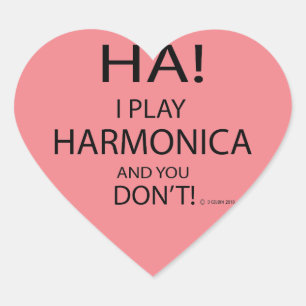 Ha Harmonica Heart Sticker