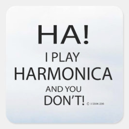 Ha Harmonica Square Sticker