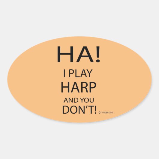 Ha Harp Oval Sticker (Vorderseite)
