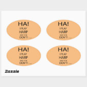 Ha Harp Oval Sticker (Blatt)