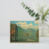 Ha Long Bay Islands Vietnam Postkarte (Stehend Vorderseite)