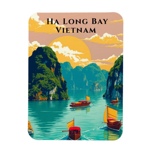 Ha Long Bay Vietnam Boat Trip Magnet (Vertikal)