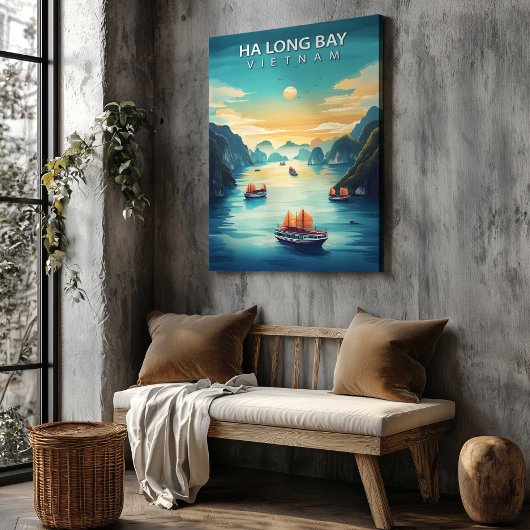 Ha Long Bay Vietnam Canvas Print Travel Poster Leinwanddruck