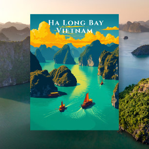 Ha Long Bay Vietnam Landschaftlich Travel Postkarte
