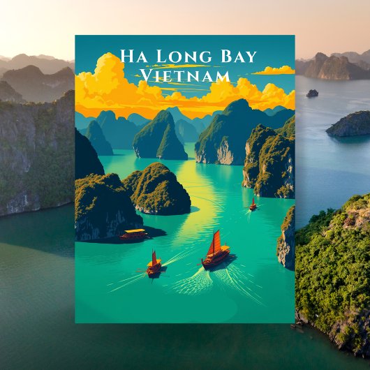 Ha Long Bay Vietnam Landschaftlich Travel Postkarte