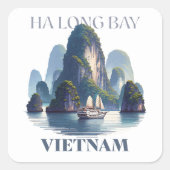 Ha Long Bay Vietnam Quadratischer Aufkleber (Vorderseite)
