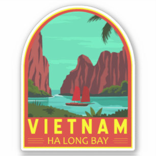 Ha Long Bay Vietnam Reisen Vintag Art Aufkleber