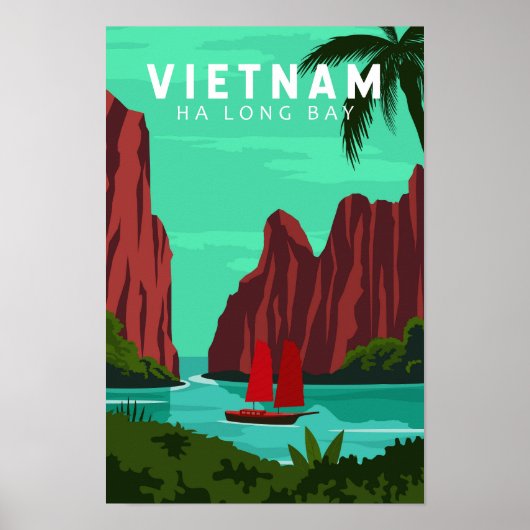 Ha Long Bay Vietnam Reisen Vintag Art Poster (Vorne)
