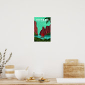 Ha Long Bay Vietnam Reisen Vintag Art Poster (Küche)