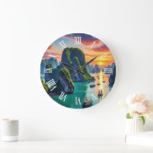 Ha Long Bay Vietnam Sunset Große Wanduhr (Zuhause)