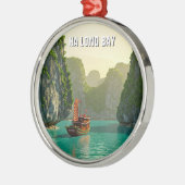 Ha Long Bay Vietnam Travel Ornament Aus Metall (Links)