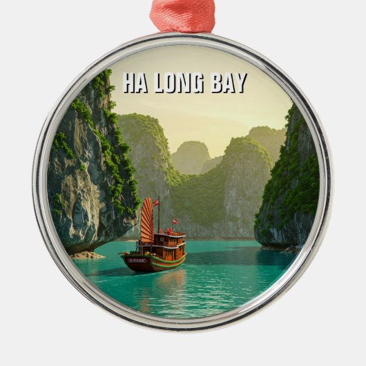 Ha Long Bay Vietnam Travel Ornament Aus Metall (Vorne)