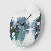 Ha Long Bucht Vietnam Große Wanduhr (Winkel)