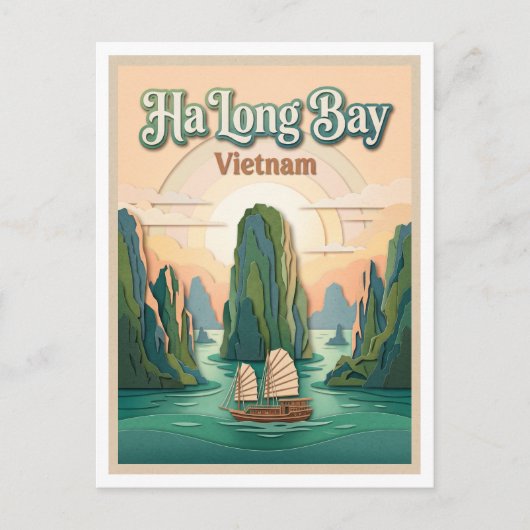 Ha Long Bucht Vietnam Postkarte (Vorderseite)