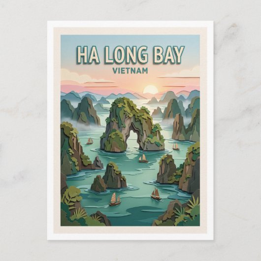 Ha-Long-Bucht Vietnam Postkarte (Vorderseite)