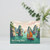 Ha-Long-Bucht Vietnam Postkarte (Stehend Vorderseite)