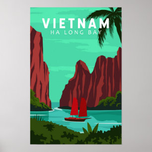 Ha Long Bucht Vietnam Reise Vintage Kunst Poster