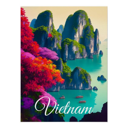 Ha Long Bucht Vietnam Reiseplakat Poster (Vorderseite)
