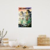 Ha Long Bucht Vietnam Vintage Reise Poster (Küche)