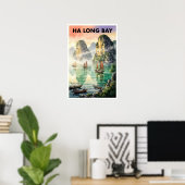 Ha Long Bucht Vietnam Vintage Reise Poster (Heimbüro)