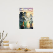 Ha Long Bucht Vietnam Vintage Reise Poster (Küche)