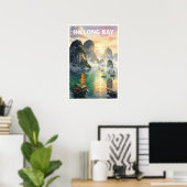 Ha Long Bucht Vietnam Vintage Reise Poster (Heimbüro)
