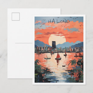 Ha Long Vietnam Kunst Reise Postkarte