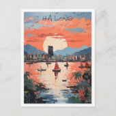 Ha Long Vietnam Kunst Reise Postkarte (Vorderseite)