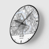 Ha Noi Clock City Line Art Runde Wanduhr (Winkel)