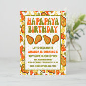 Ha-papaya Birthday Papaya Happy Birthday Einladung (Stehend Vorderseite)