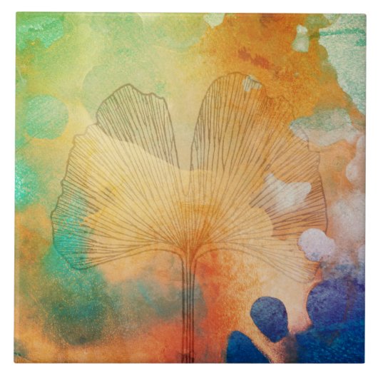 Ha Tonka im Herbst mit Riesengingko-Blatt Fliese (Vorderseite)