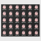 Haaam Gurl Funny Pig Pun Dark BG Geschenkpapier (Flach)