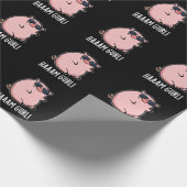 Haaam Gurl Funny Pig Pun Dark BG Geschenkpapier (Ecke)